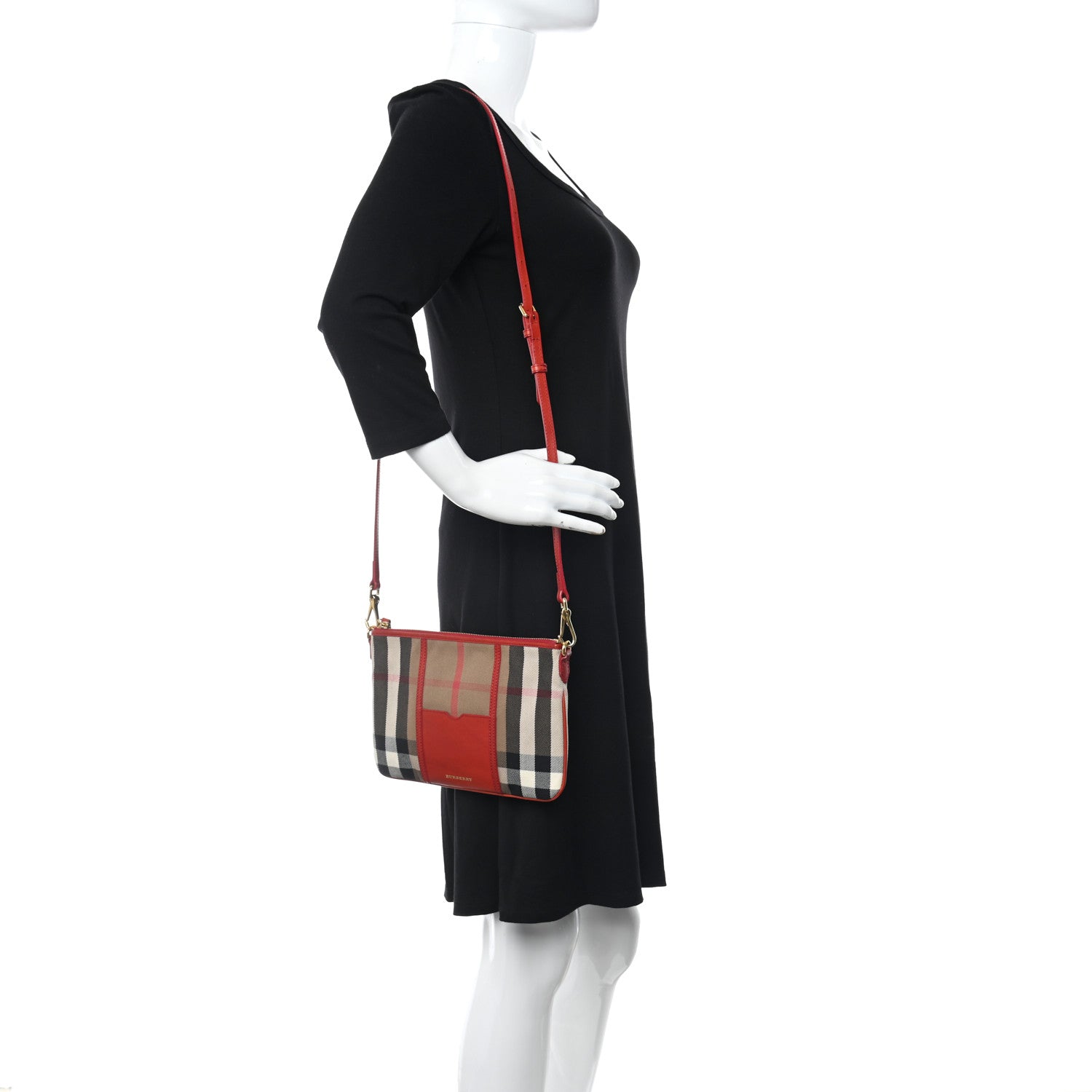 Burberry House Check Peyton Crossbody Clutch Bag Russet 2 of 13
