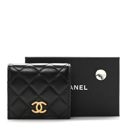 Chanel Lambskin Quilted CC Compact Bifold Wallet Black 8 of 8