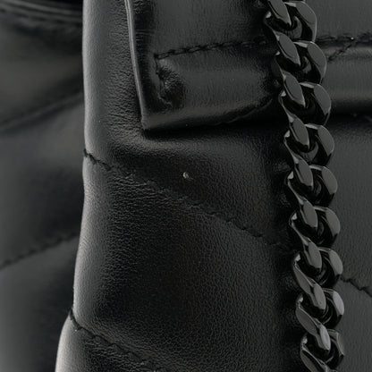 Saint Laurent Calfskin Y Quilted Monogram Monochrome Small Loulou Chain Satchel Black 11 of 12