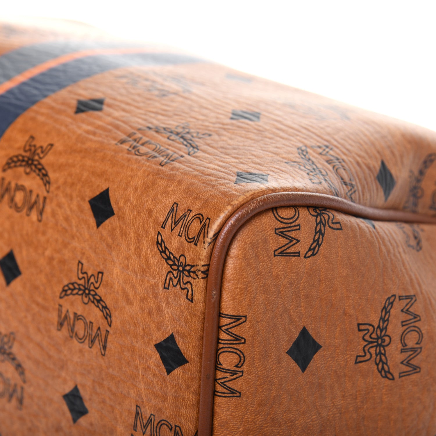 MCM Visetos Dog Bone Boston Bag Cognac 11 of 16