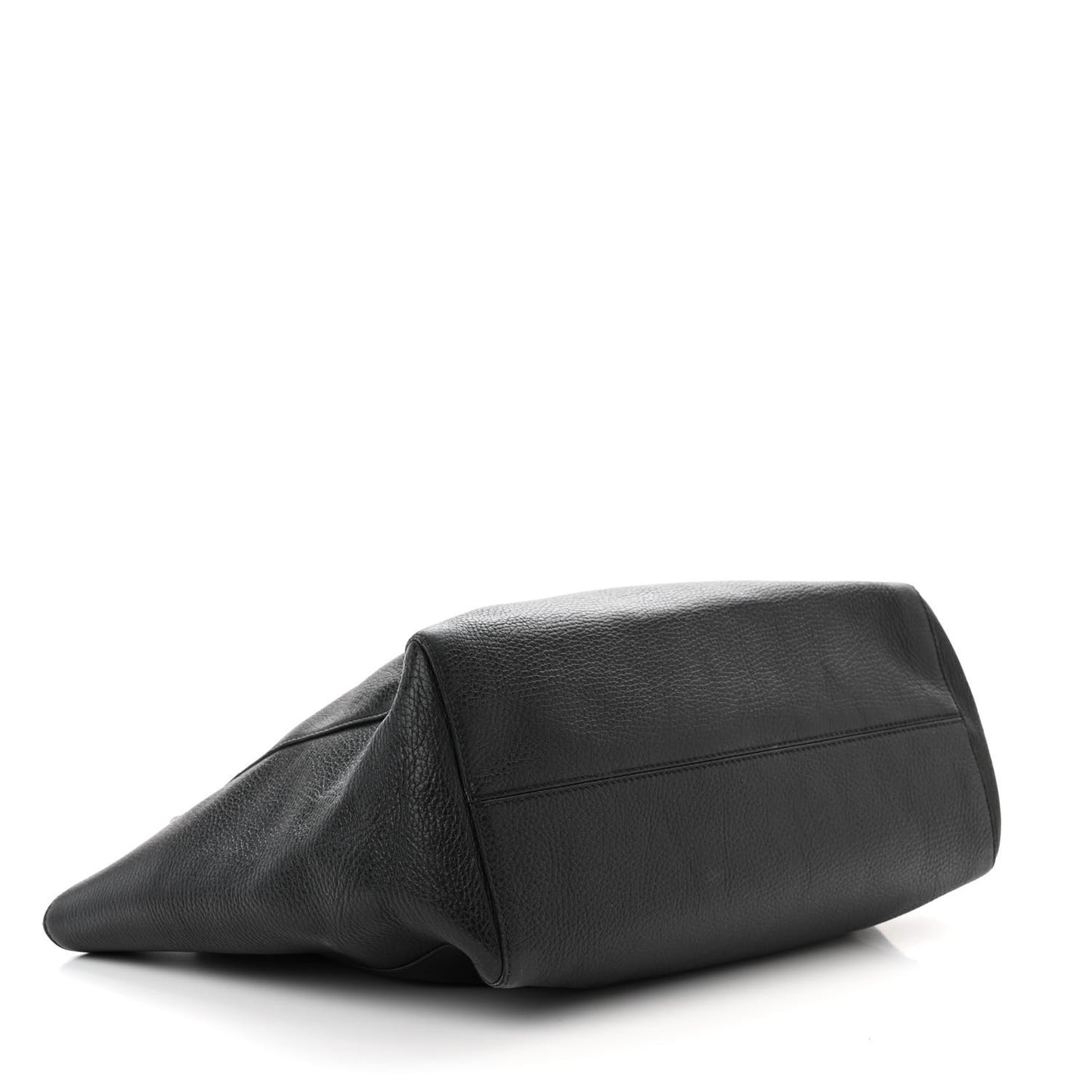 Pebbled Calfskin Medium Swing Tote Black