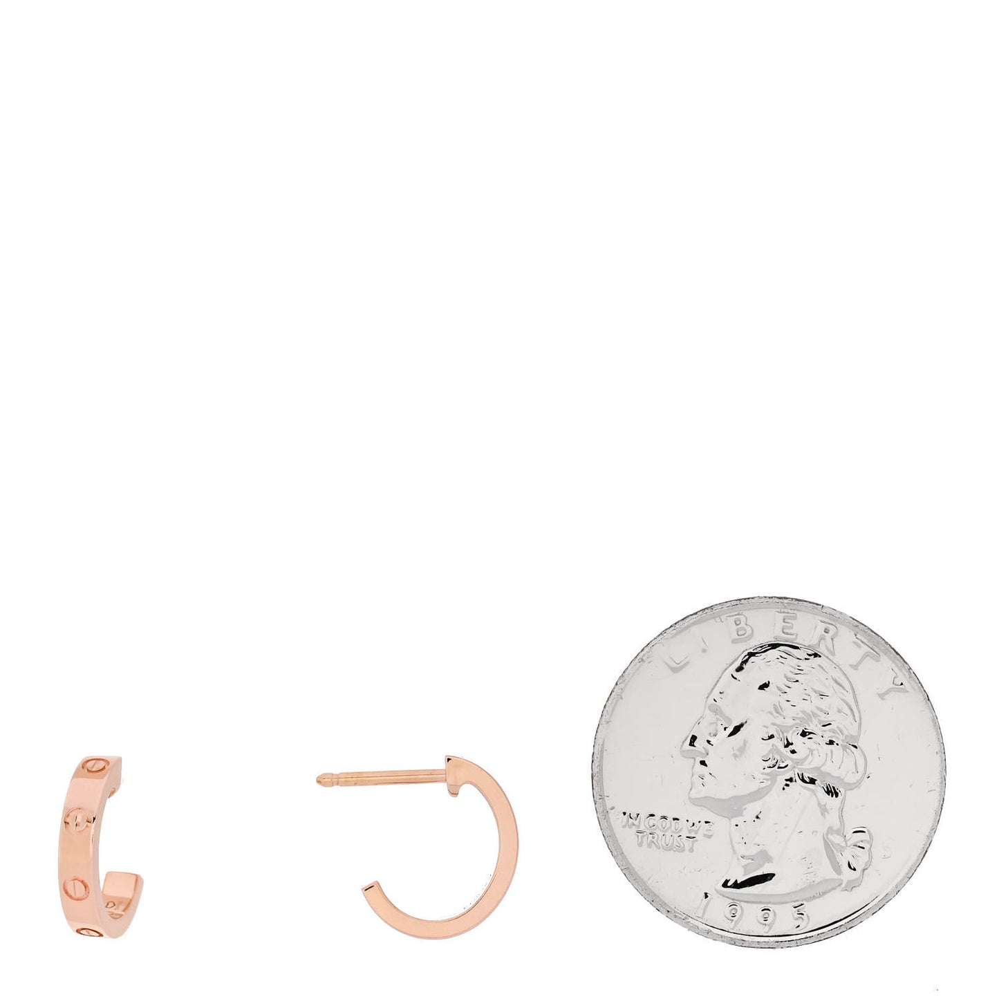 18K Pink Gold Small LOVE Hoop Earrings