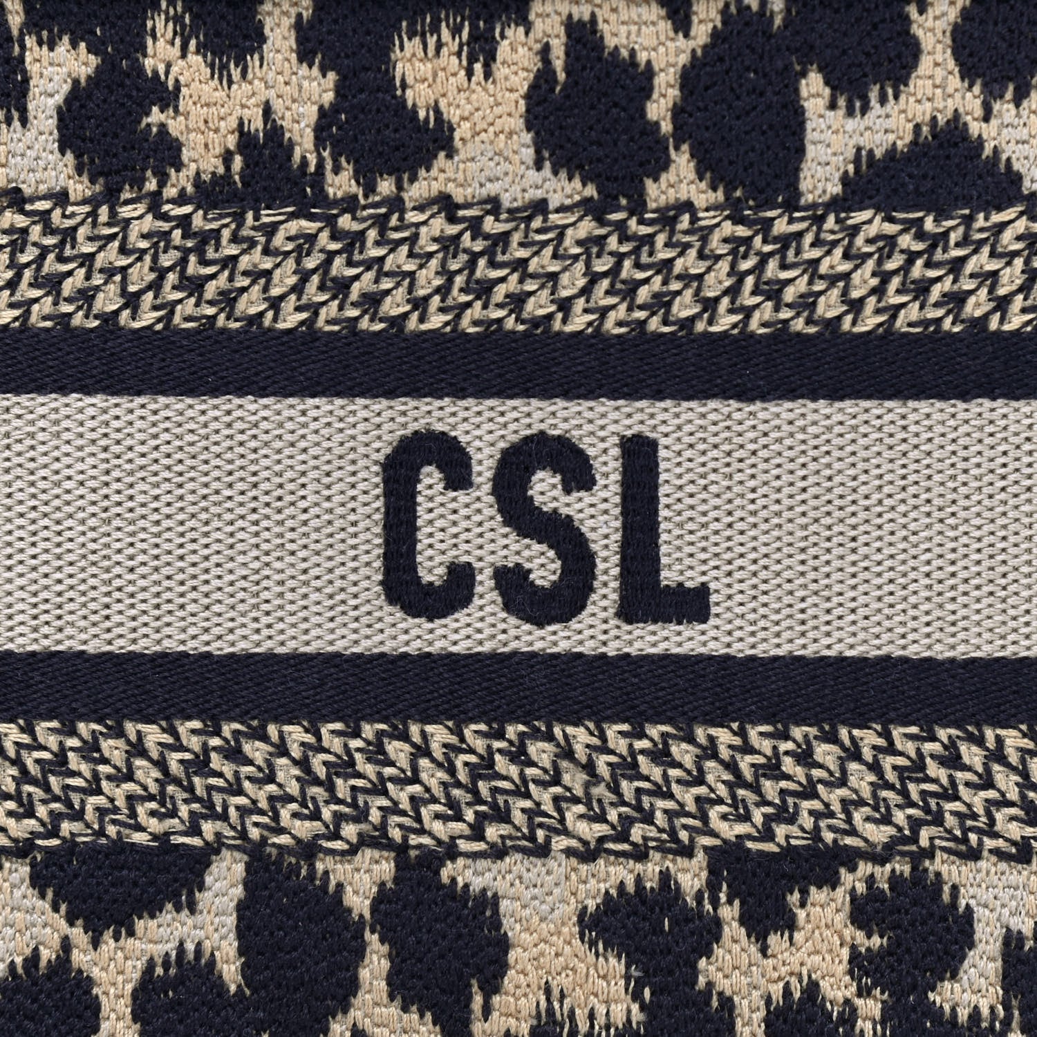 Christian Dior Canvas Mizza Embroidered Mini Leopard Book Tote Beige 7 of 9