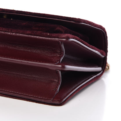 Saint Laurent Velvet Small Monogram Sunset Burgundy 9 of 9