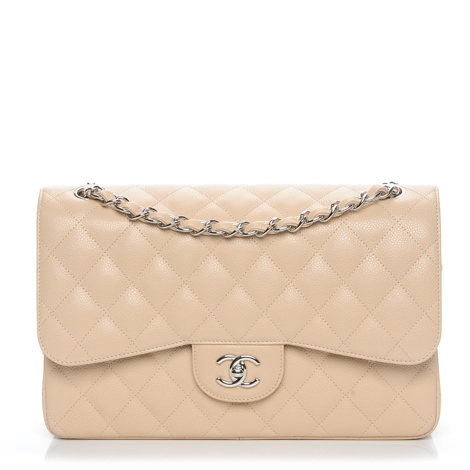 Chanel Caviar Quilted Jumbo Double Flap Beige Clair 1 of 8