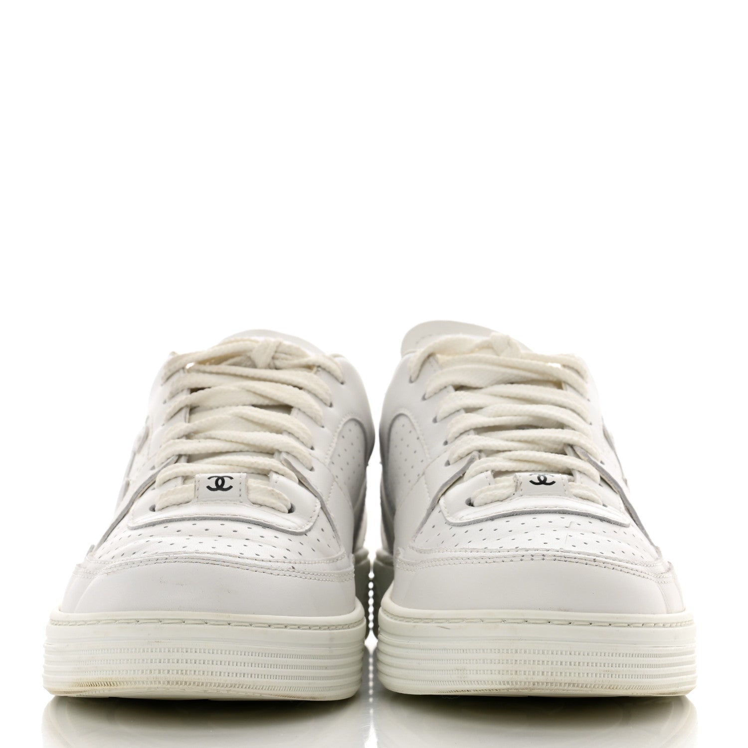 Chanel Calfskin CC Womens Sneakers 38.5 White 2 of 10