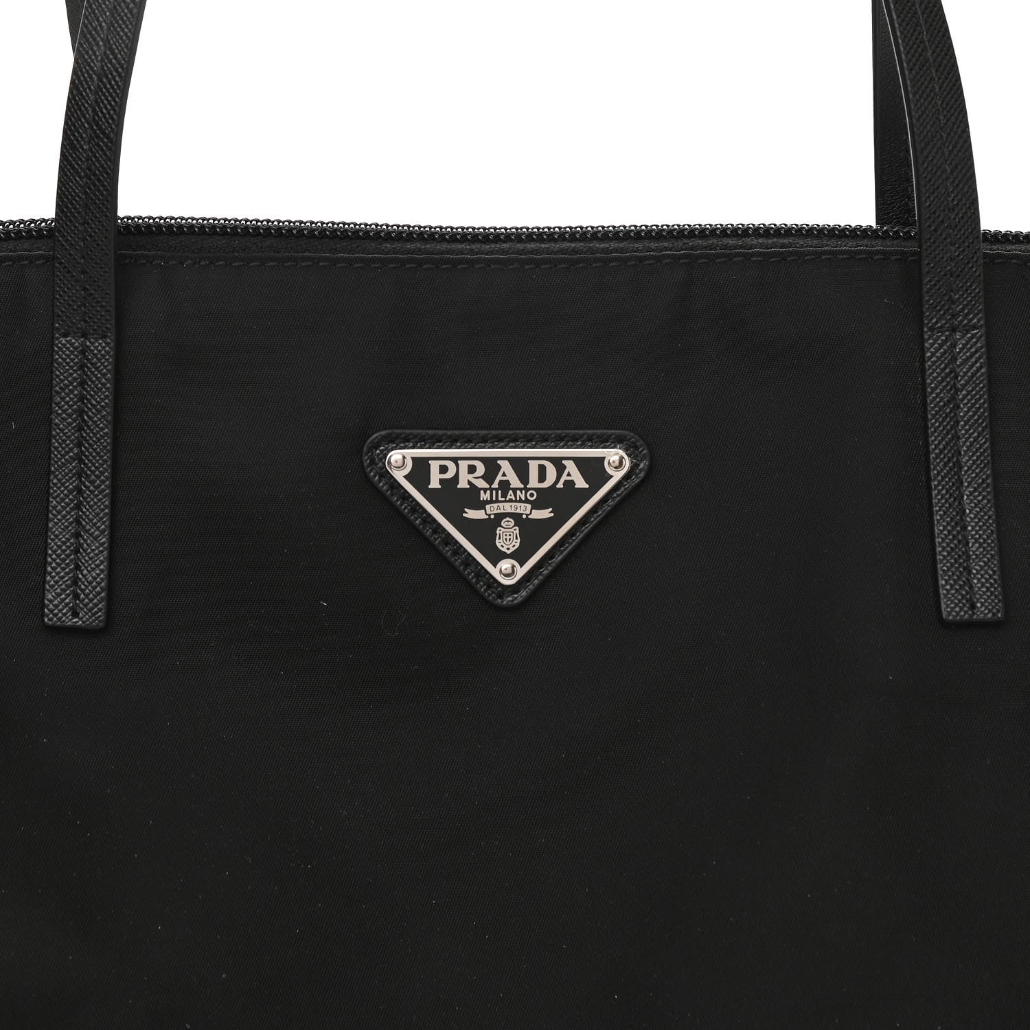 Prada Tessuto Nylon Saffiano Tote Black 7 of 9