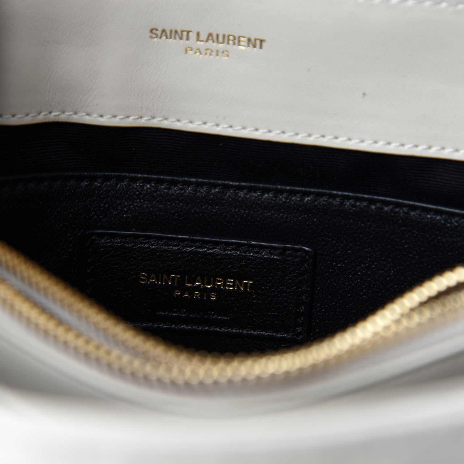 Saint Laurent Calfskin Y Quilted Monogram Small Loulou Chain Satchel Crema Soft 8 of 12