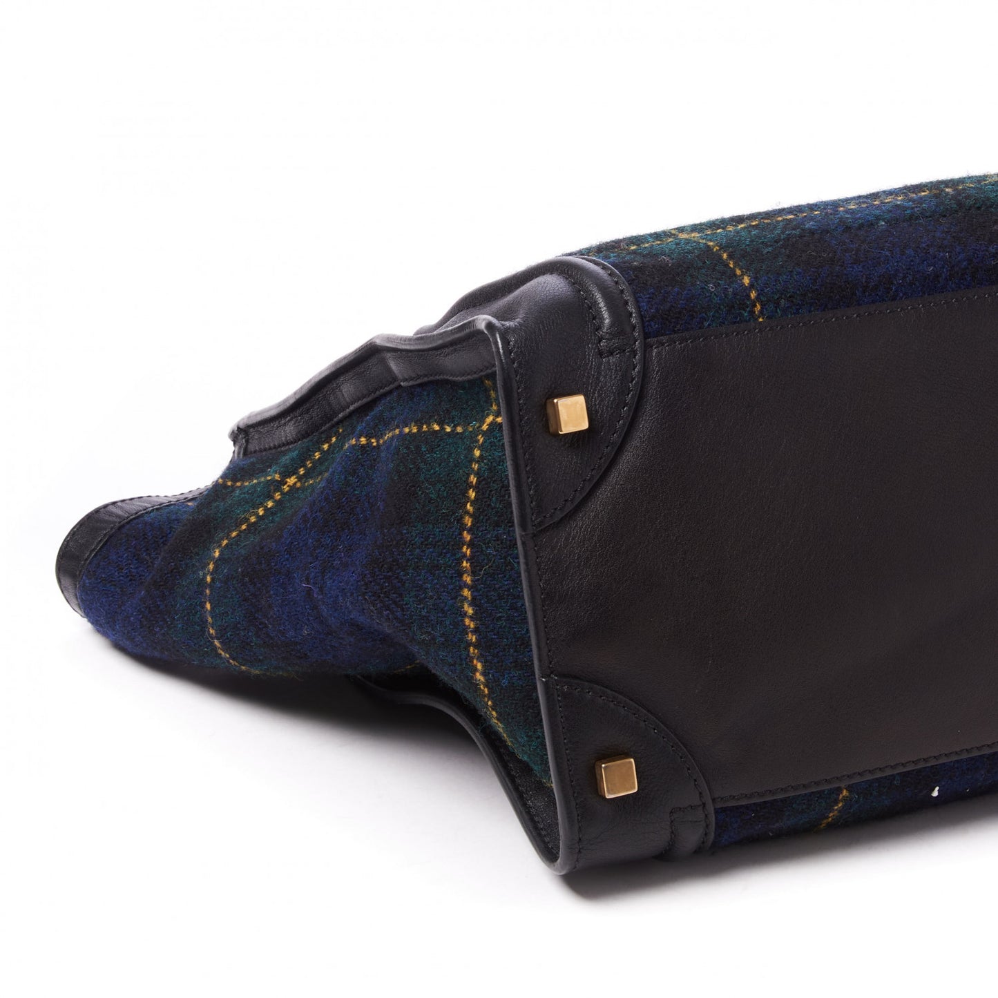Smooth Calfskin Tweed Tartan Mini Luggage Midnight