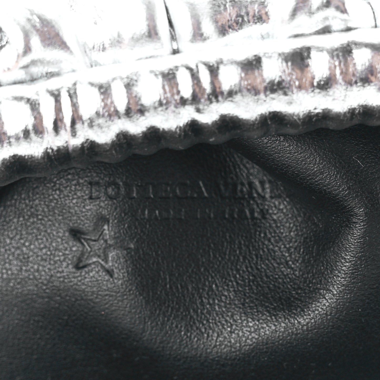 Metallic Bark Calfskin The Mini Pouch Silver