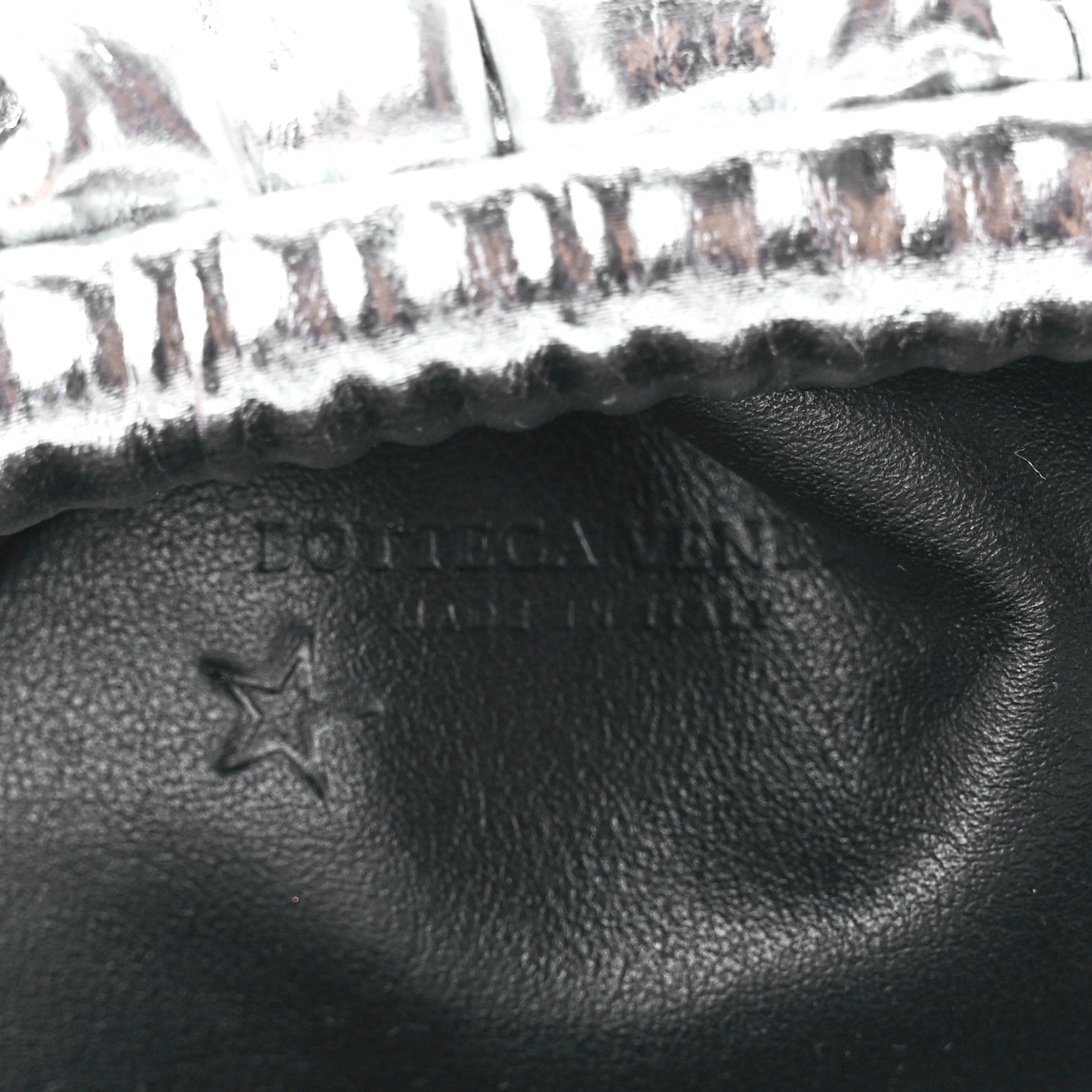 Bottega Veneta Metallic Bark Calfskin The Mini Pouch Silver 6 of 12