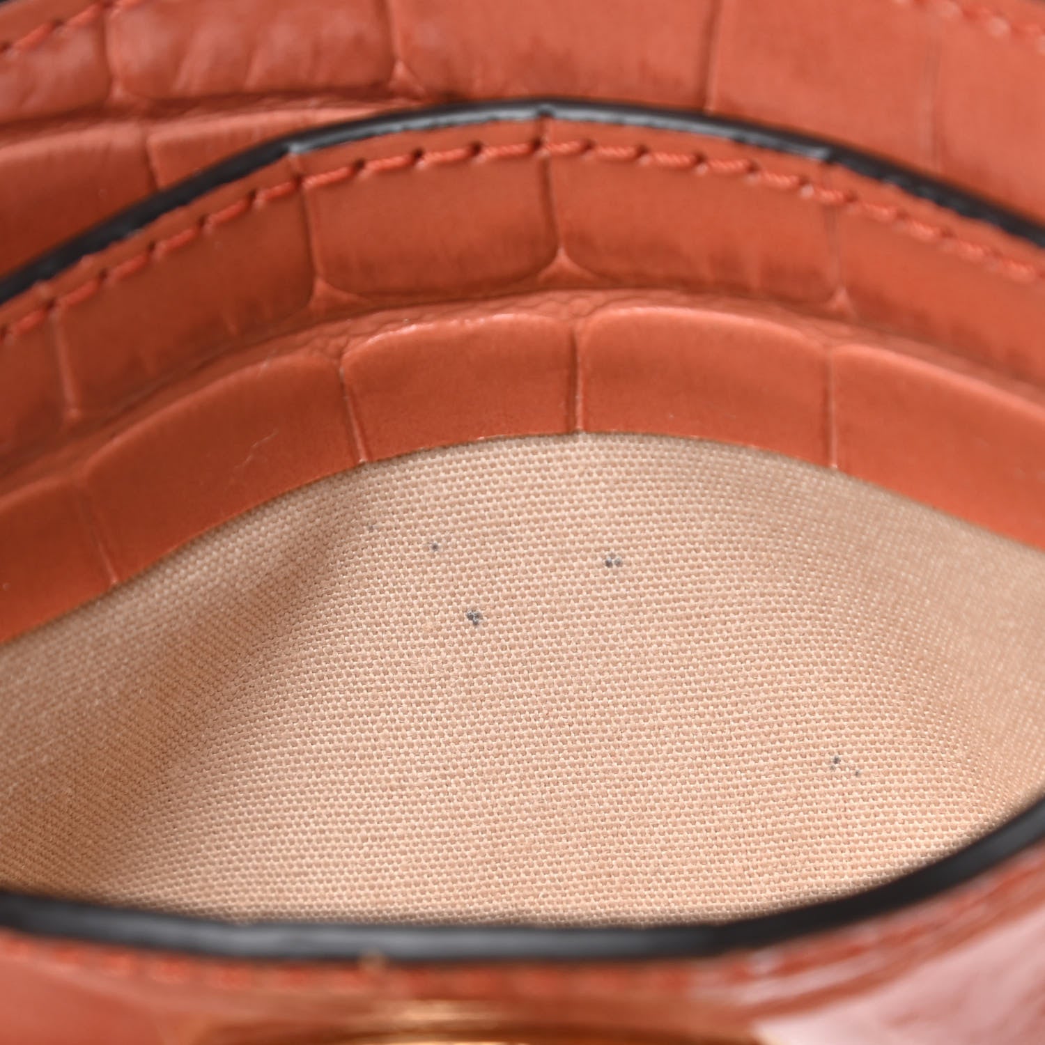 Chloe Crocodile Embossed Calfskin C Card Holder Brown 9 of 10