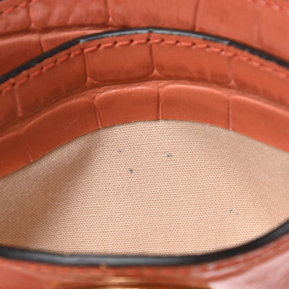 Chloe Crocodile Embossed Calfskin C Card Holder Brown 9 of 10