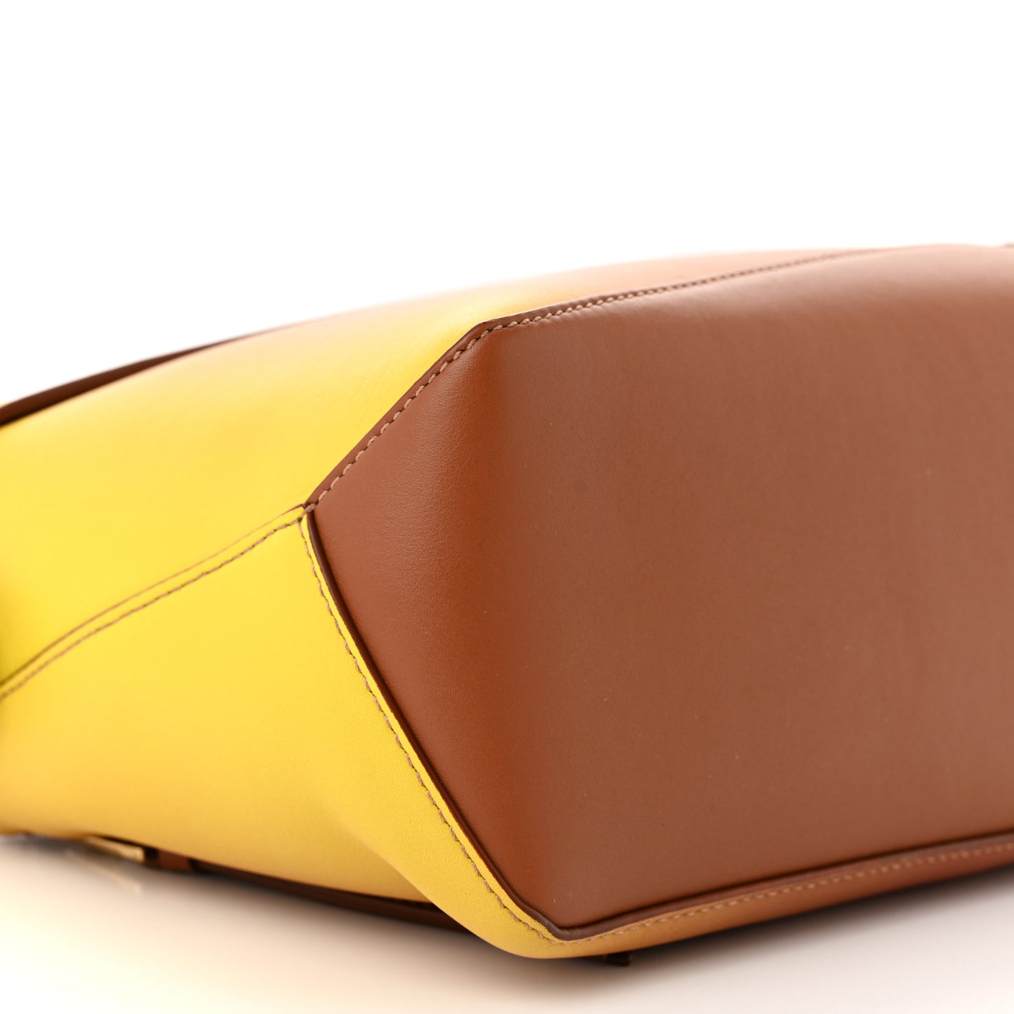 Calfskin Paula's Ibiza Degrade Small Puzzle Edge Bag Tan Lemon