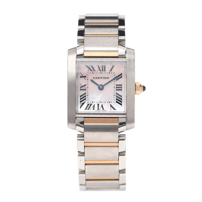 Cartier Stainless Steel 18K Pink Gold Mother of Pearl 20mm Tank Francaise Quartz Watch 1 of 4