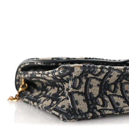 Christian Dior Oblique Saddle Chain Pouch Blue 8 of 9