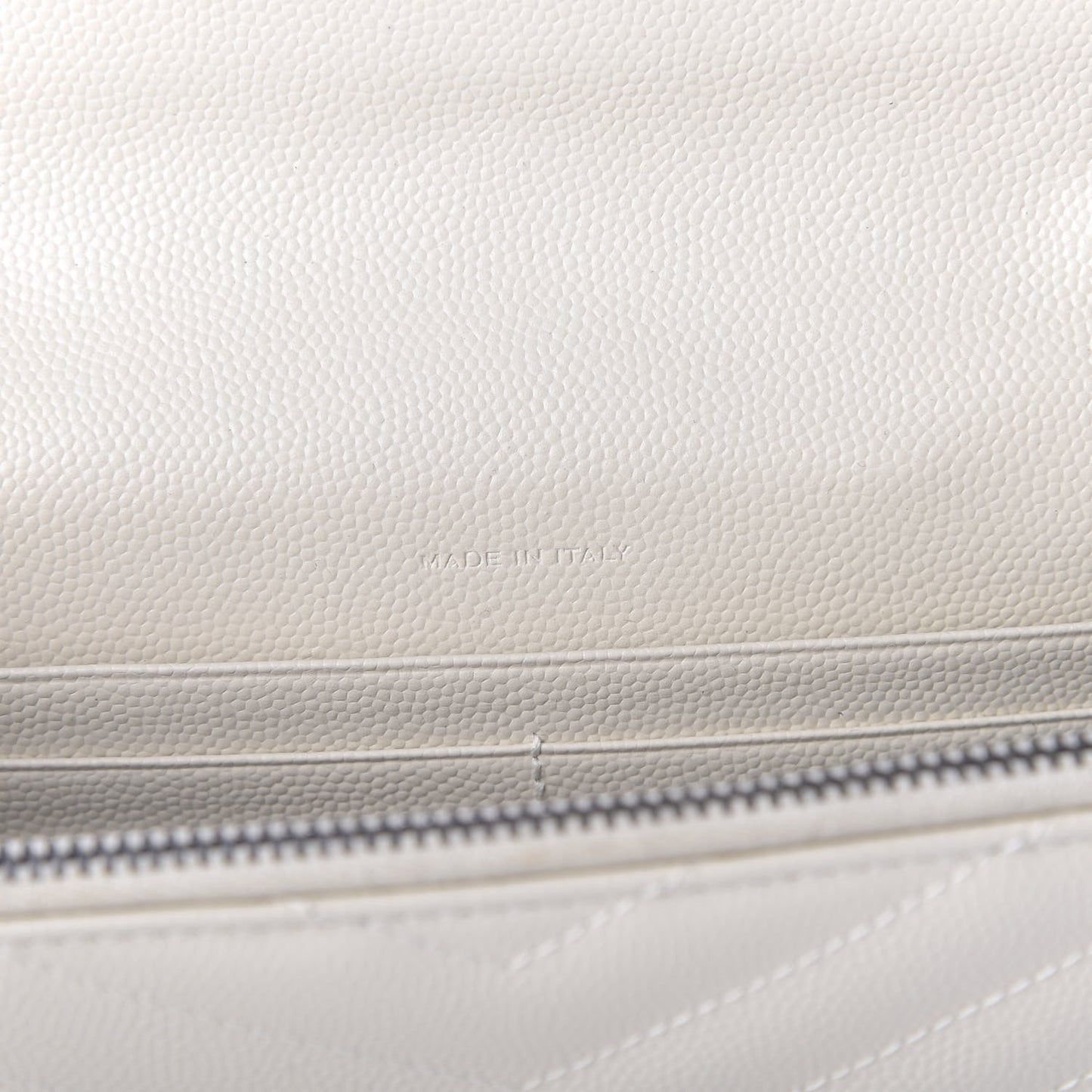 Grain De Poudre Matelasse Chevron Monogram Envelope Chain Wallet Dove White