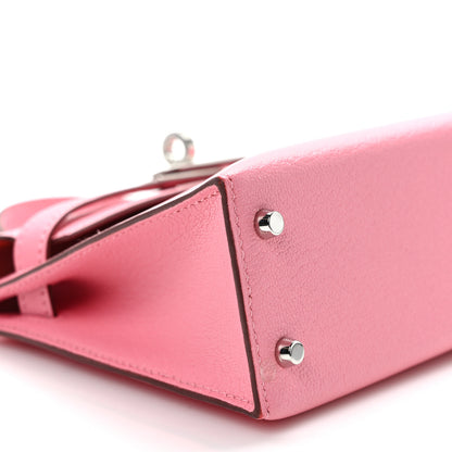 Hermes Chevre Mysore Verso Mini Kelly Sellier 20 Rose Confetti Sanguine 9 of 13