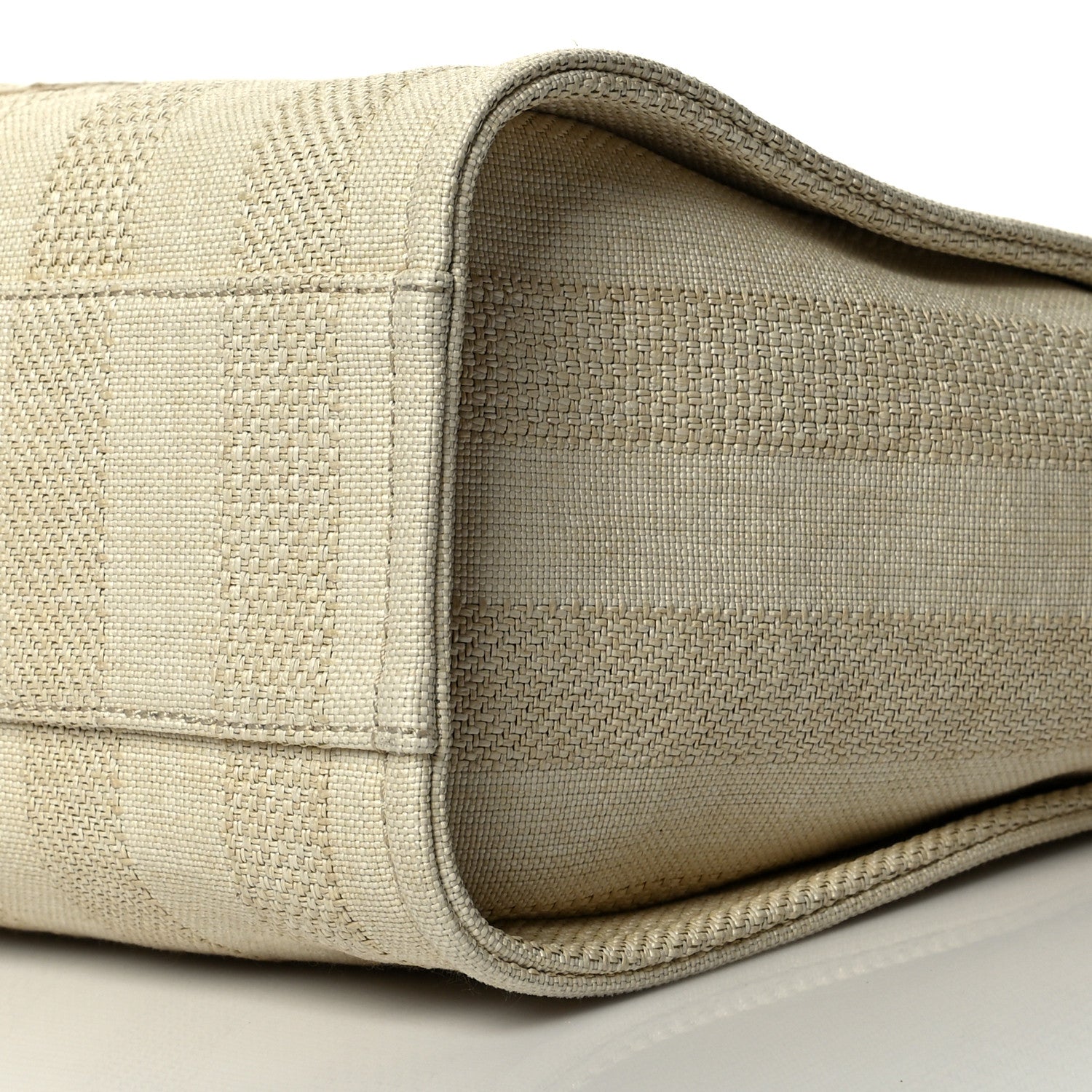 Chanel Mixed Fibers Calfskin Striped Small Deauville Tote Beige 10 of 10