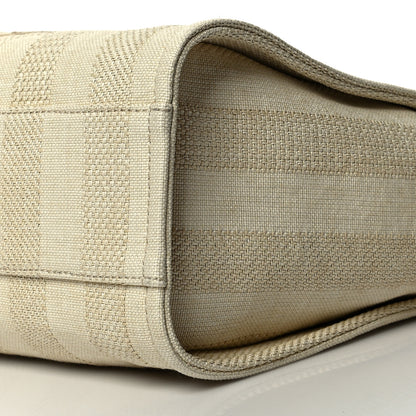 Chanel Mixed Fibers Calfskin Striped Small Deauville Tote Beige 10 of 10