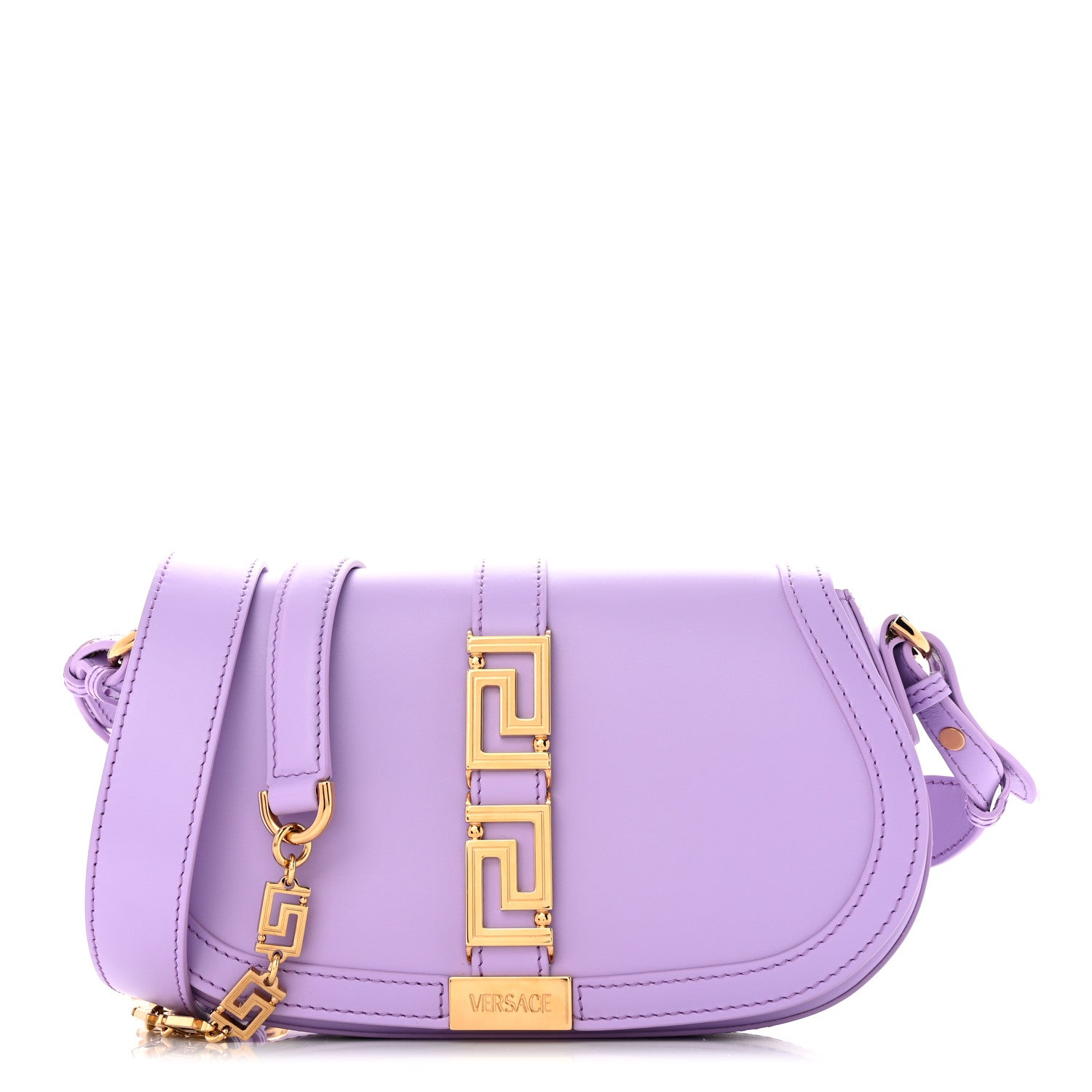 Versace Calfskin Medium Greca Goddess Shoulder Bag Lilac 1 of 10