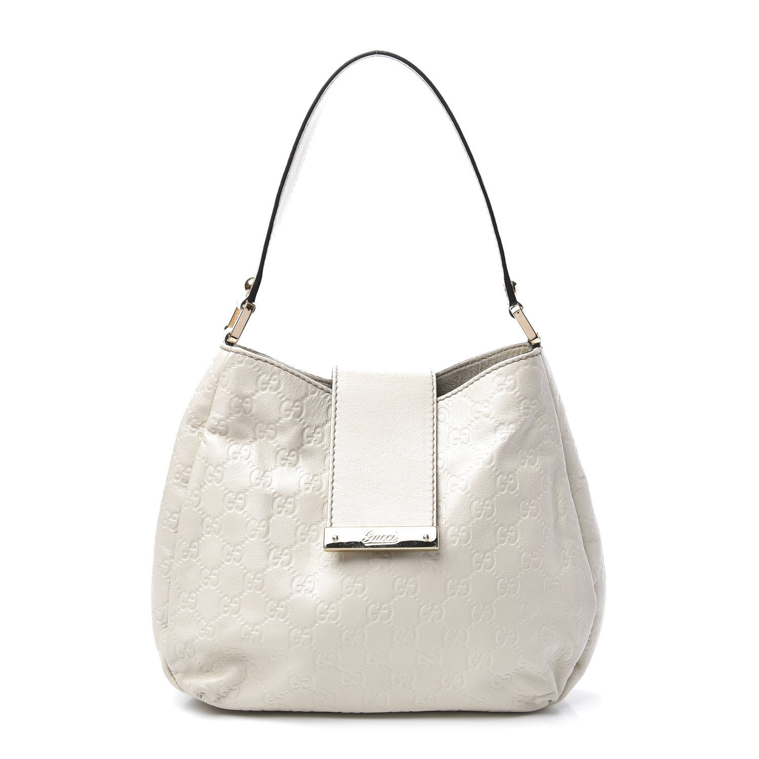 Gucci Guccissima Medium New Ladies Web Hobo White 1 of 10