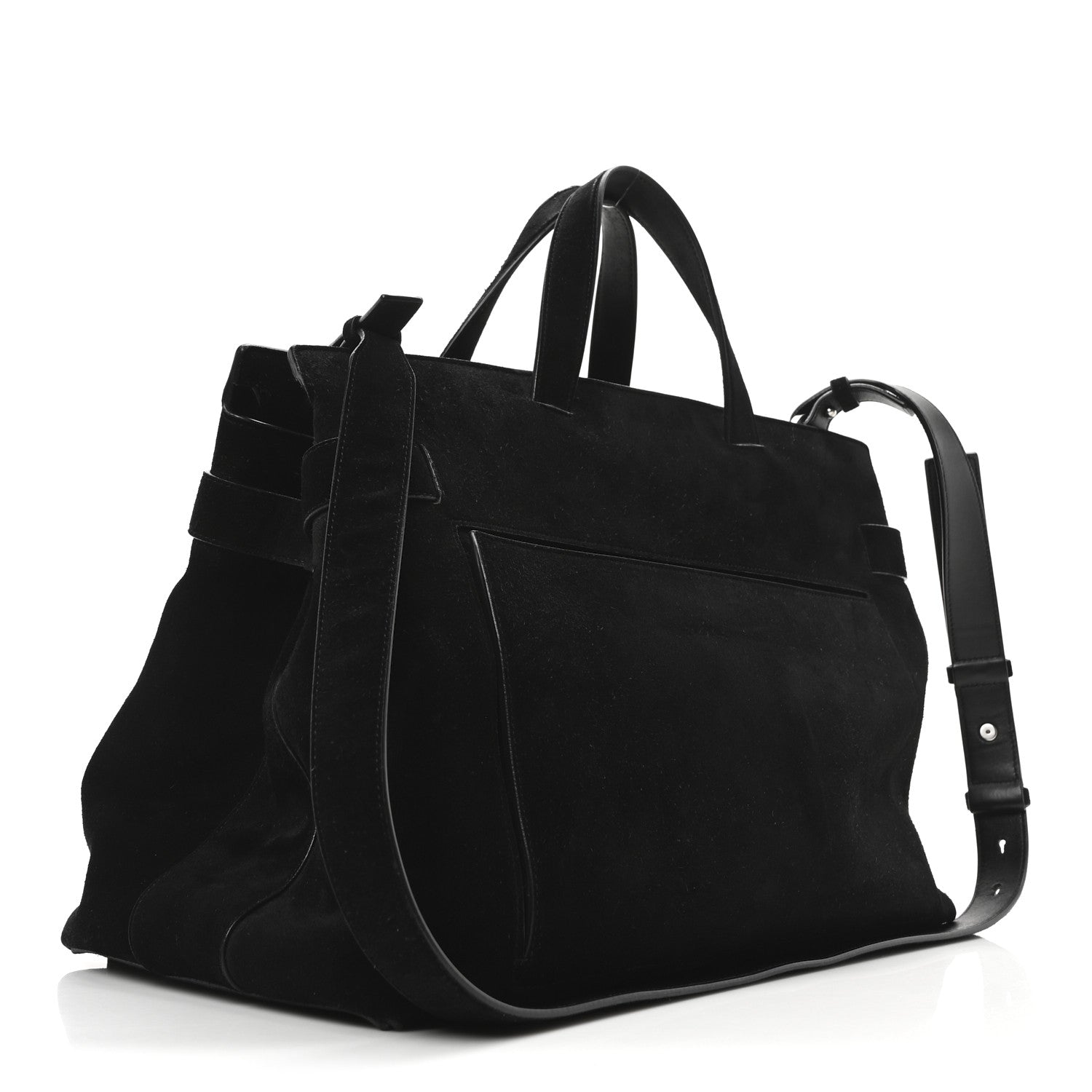 Salvatore Ferragamo Suede Mens Wanda Tote Bag Black 3 of 10