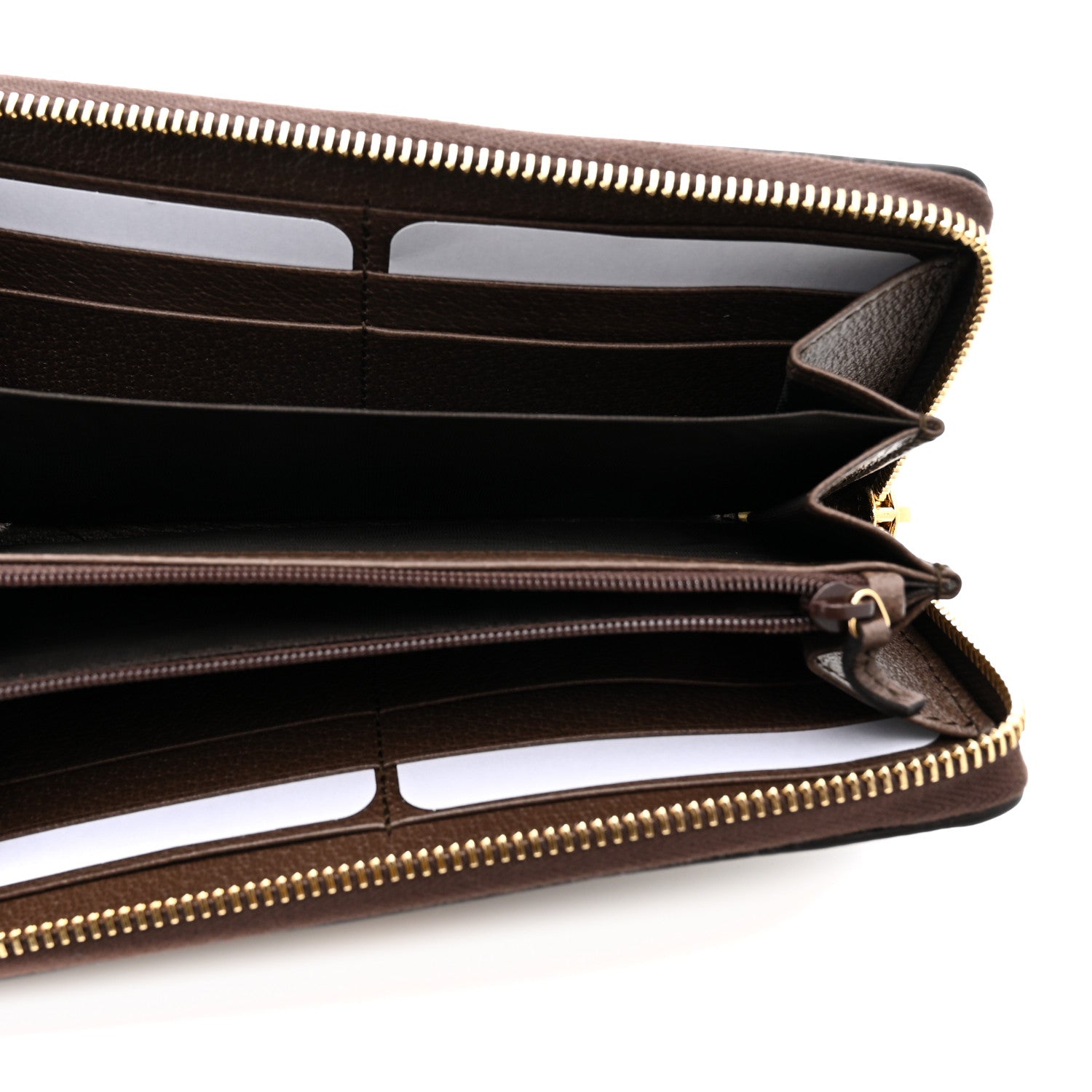Gucci GG Supreme Monogram Web Ophidia Zip Around Wallet Brown 5 of 8