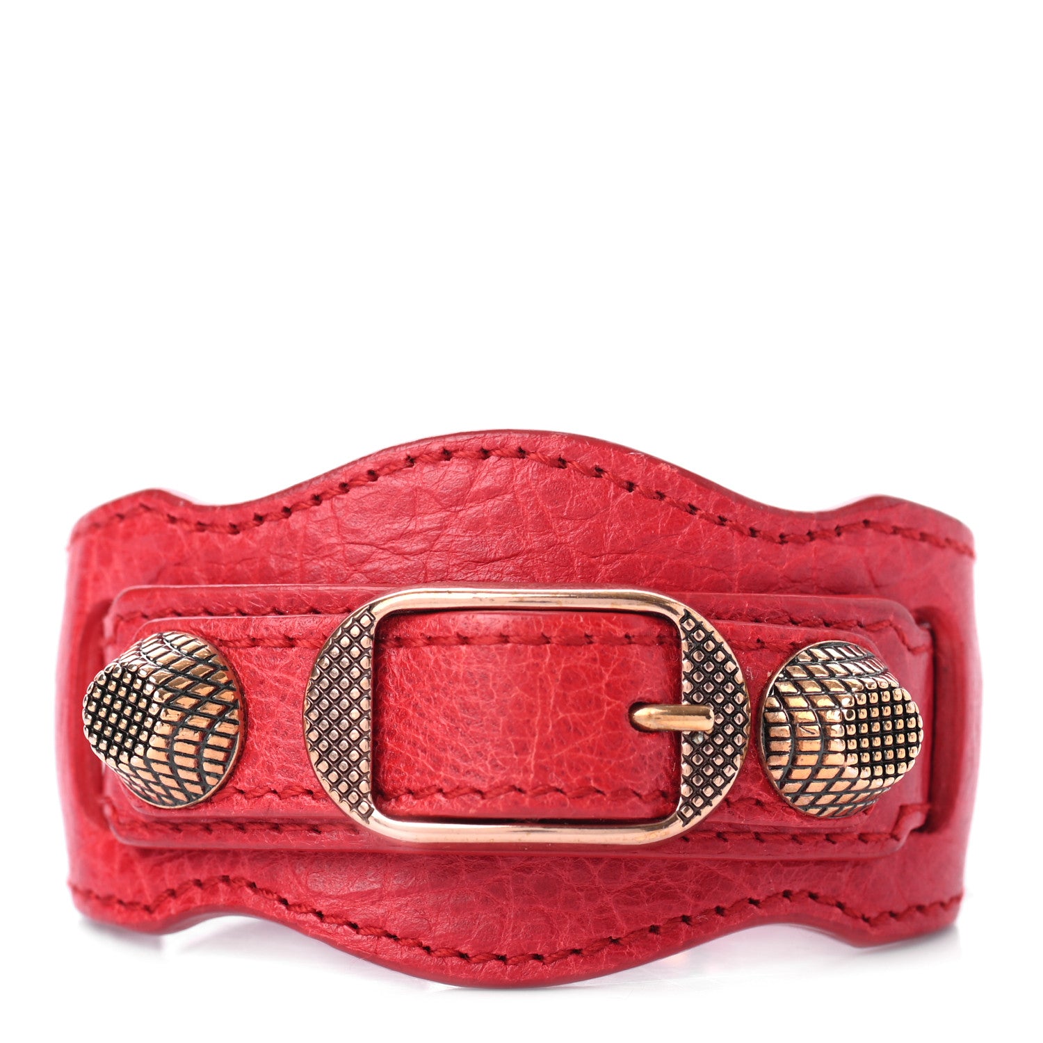 Balenciaga Agneau Arena Giant 12 Rose Gold Hardware Bracelet Rouge Coquelicot 1 of 4