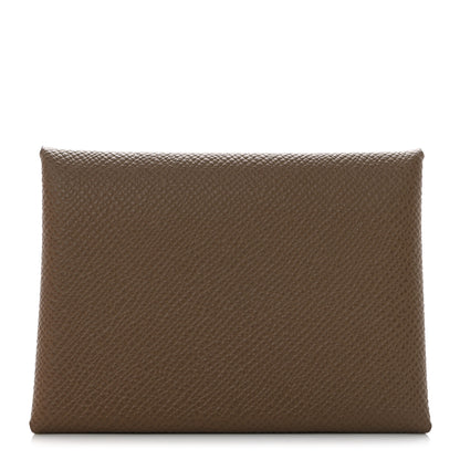 Hermes Epsom Calvi Duo Card Case Etoupe 1 of 8