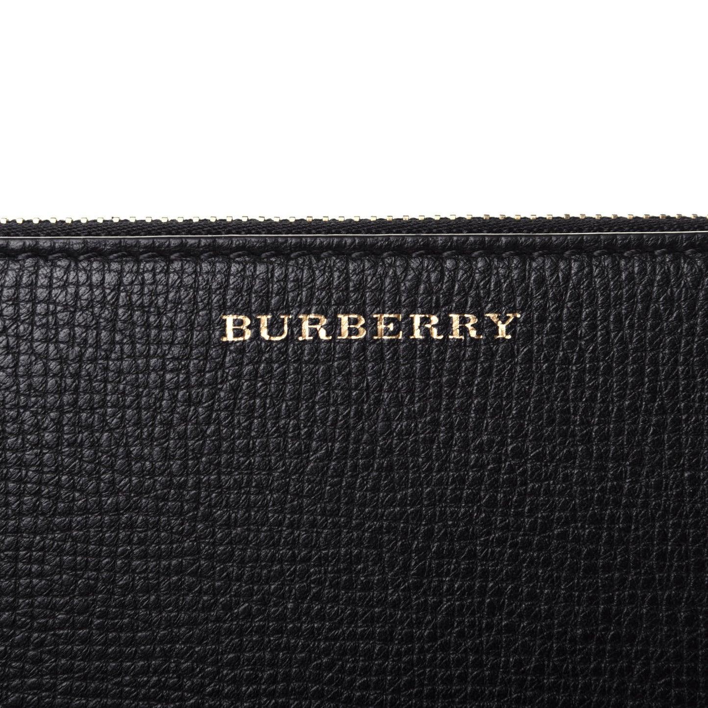 Calfskin House Check Elmore Zip Around Wallet Black