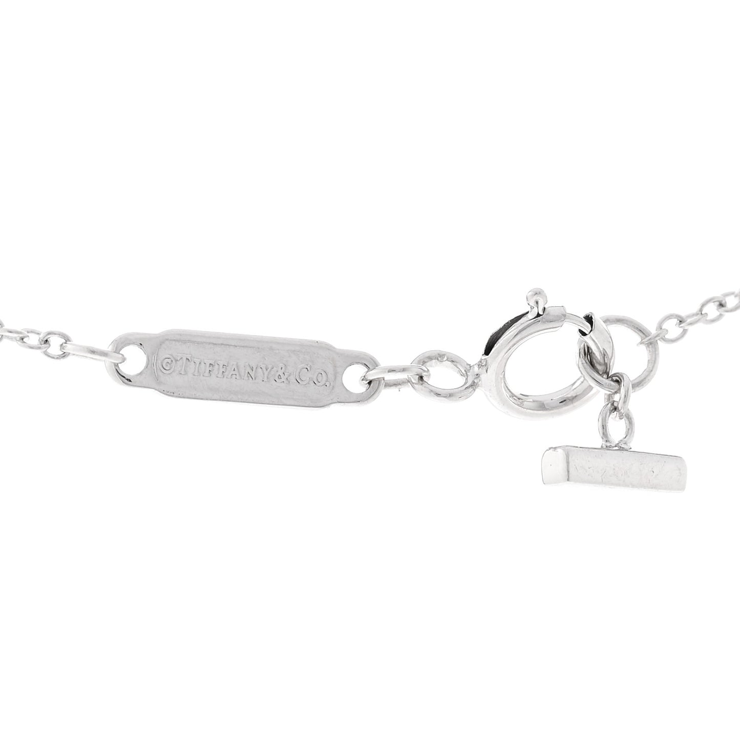 18K White Gold Diamond Mini T Smile Pendant Necklace