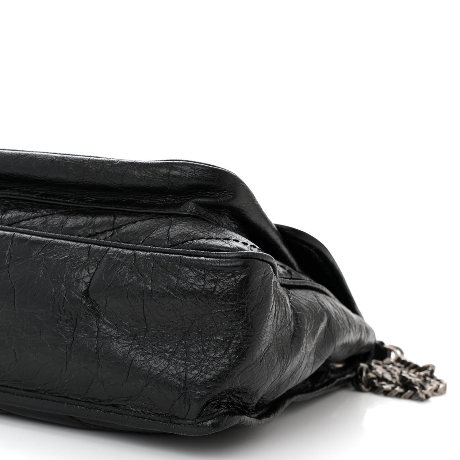 Saint Laurent Crinkled Calfskin Matelasse Monogram Large Niki Chain Satchel Black 10 of 11