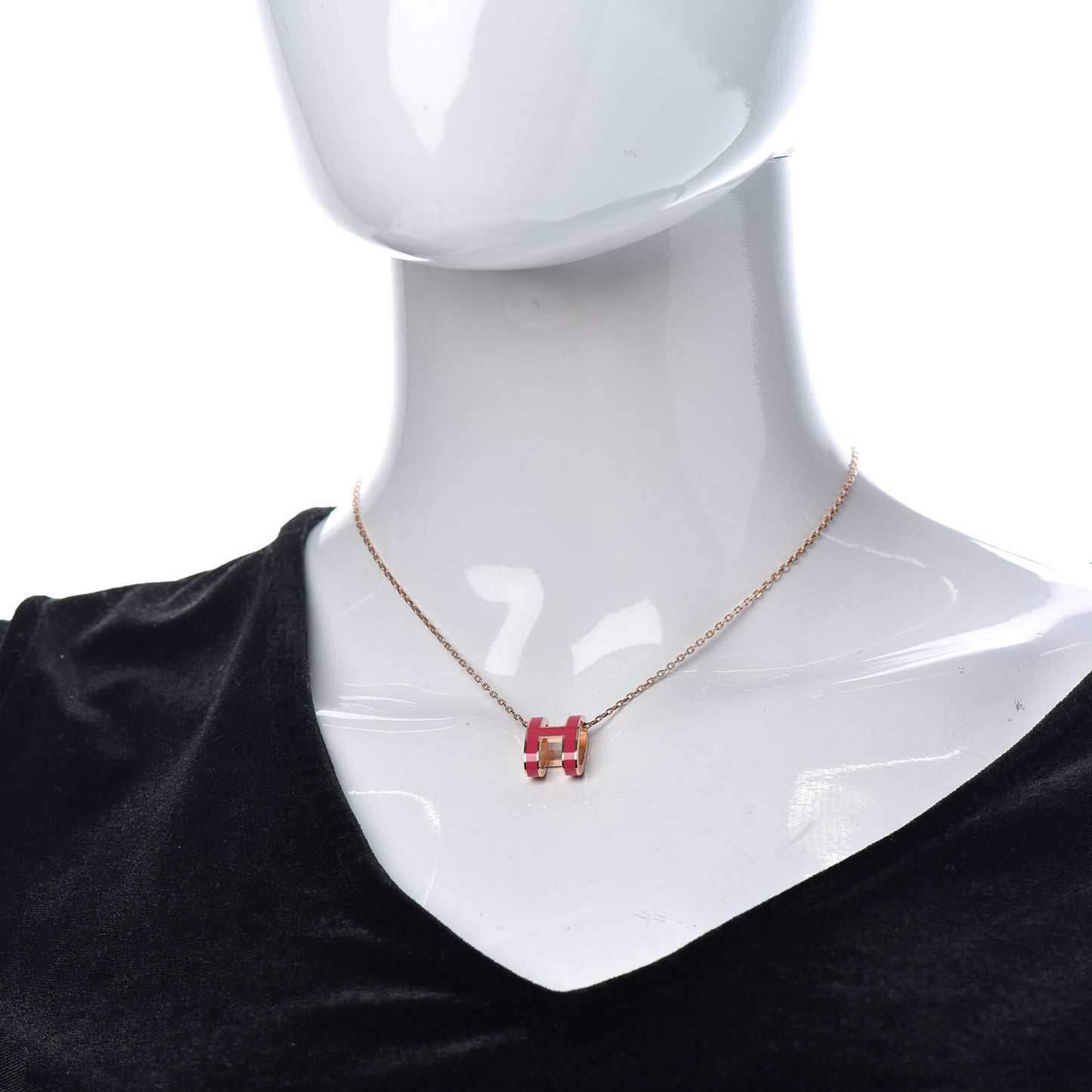 Lacquered Rose Gold Pop H Pendant Necklace Rose Extreme