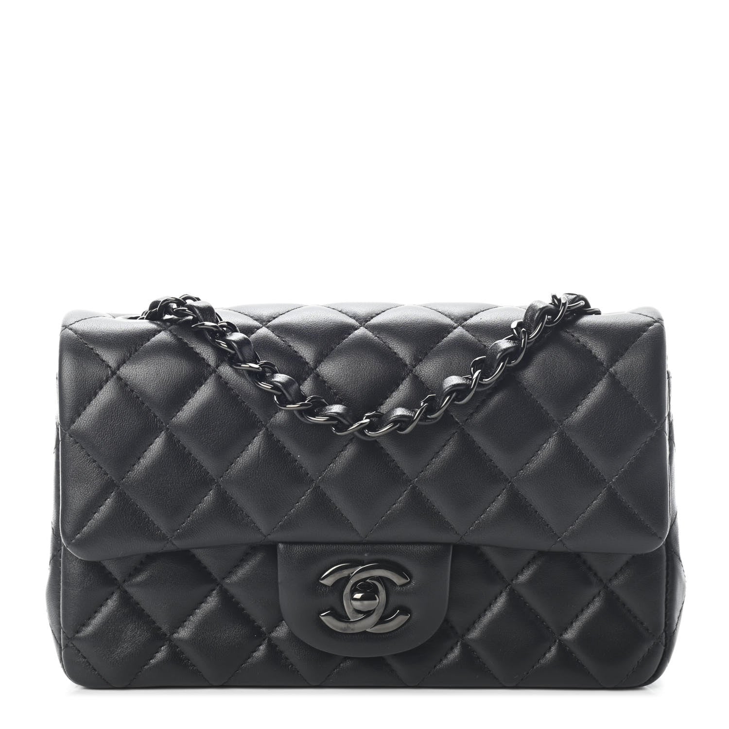 Chanel Lambskin Quilted Mini Rectangular Flap So Black 1 of 9