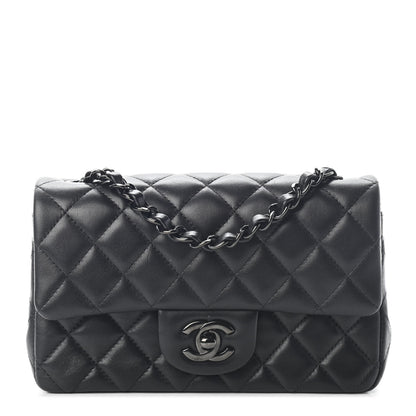 Chanel Lambskin Quilted Mini Rectangular Flap So Black 1 of 9