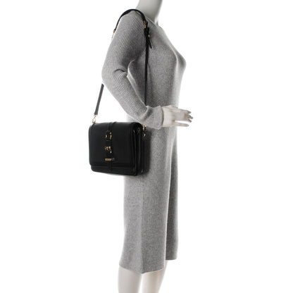 Burberry Calfskin Buckle Shoulder Bag Black 2 of 8