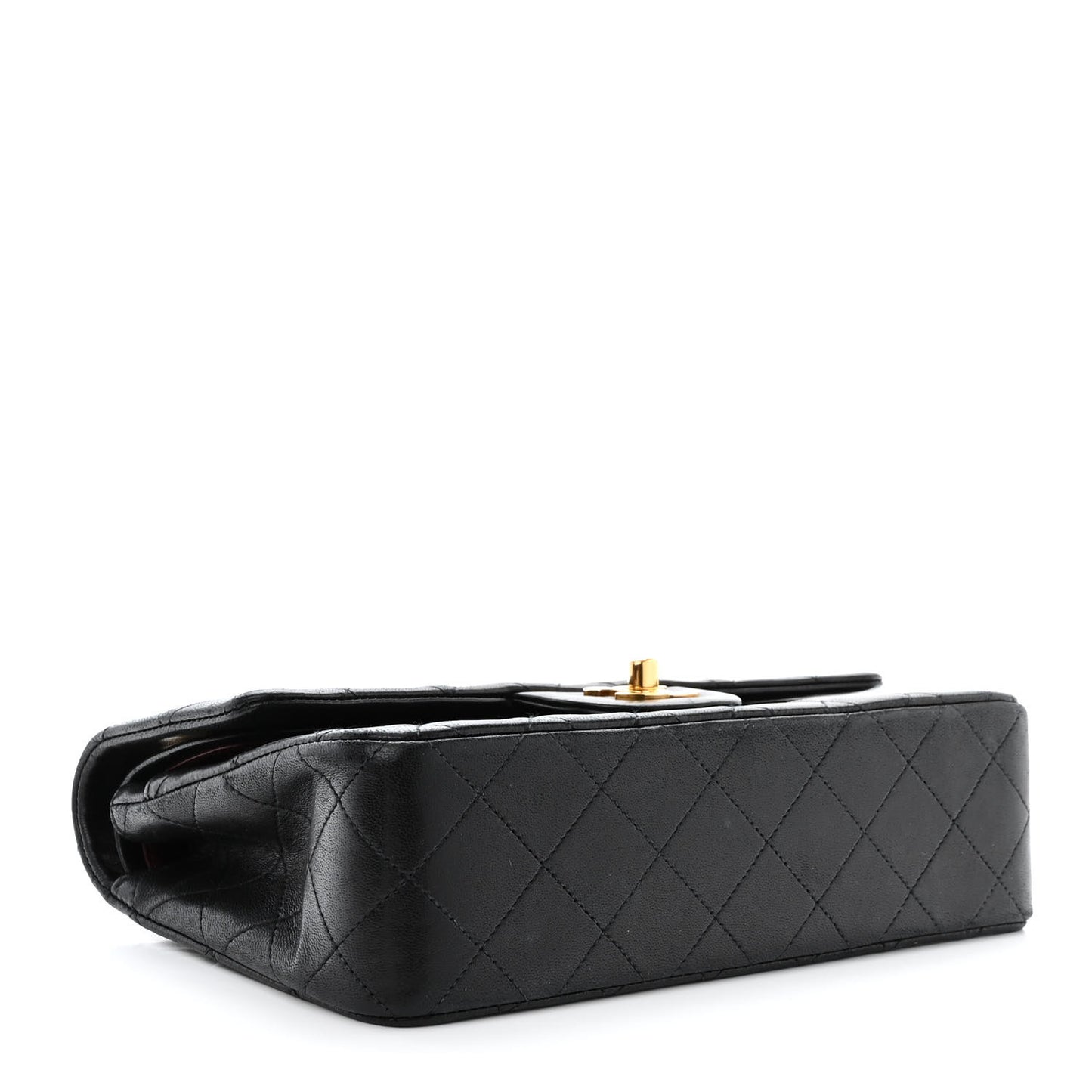Lambskin Quilted Small Double Flap Black