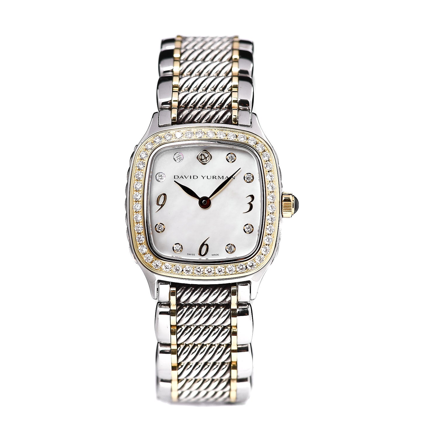 Stainless Steel 18K Yellow Gold Diamond Mother of Pearl 25mm Thoroughbred Quartz Watch