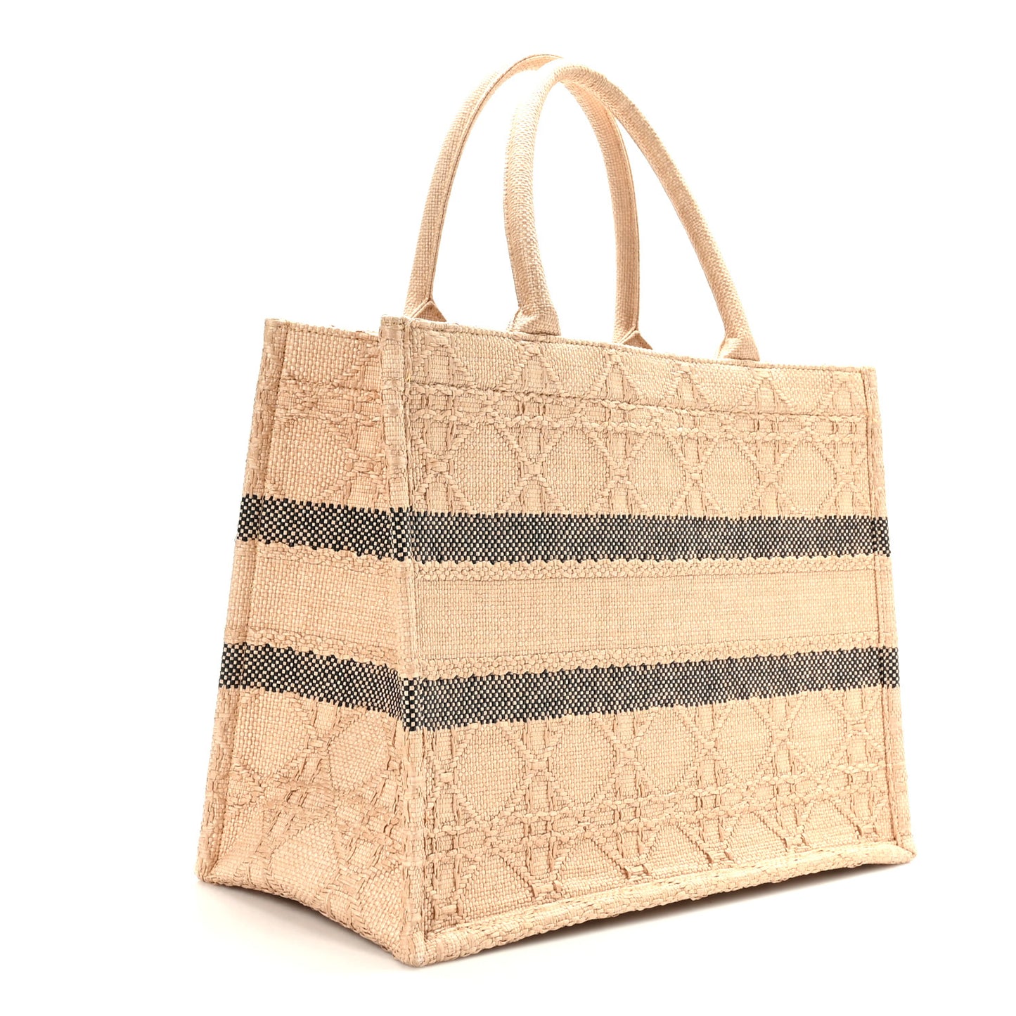 Raffia Cannage Medium Book Tote Natural