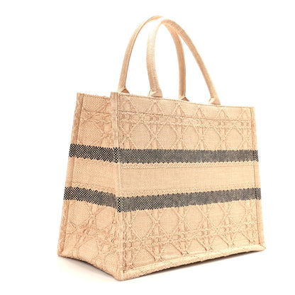 Christian Dior Raffia Cannage Medium Book Tote Natural 3 of 11