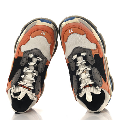 Balenciaga Mesh Nubuck Womens Triple S Sneakers 37 Orange Gris Black 2 of 11