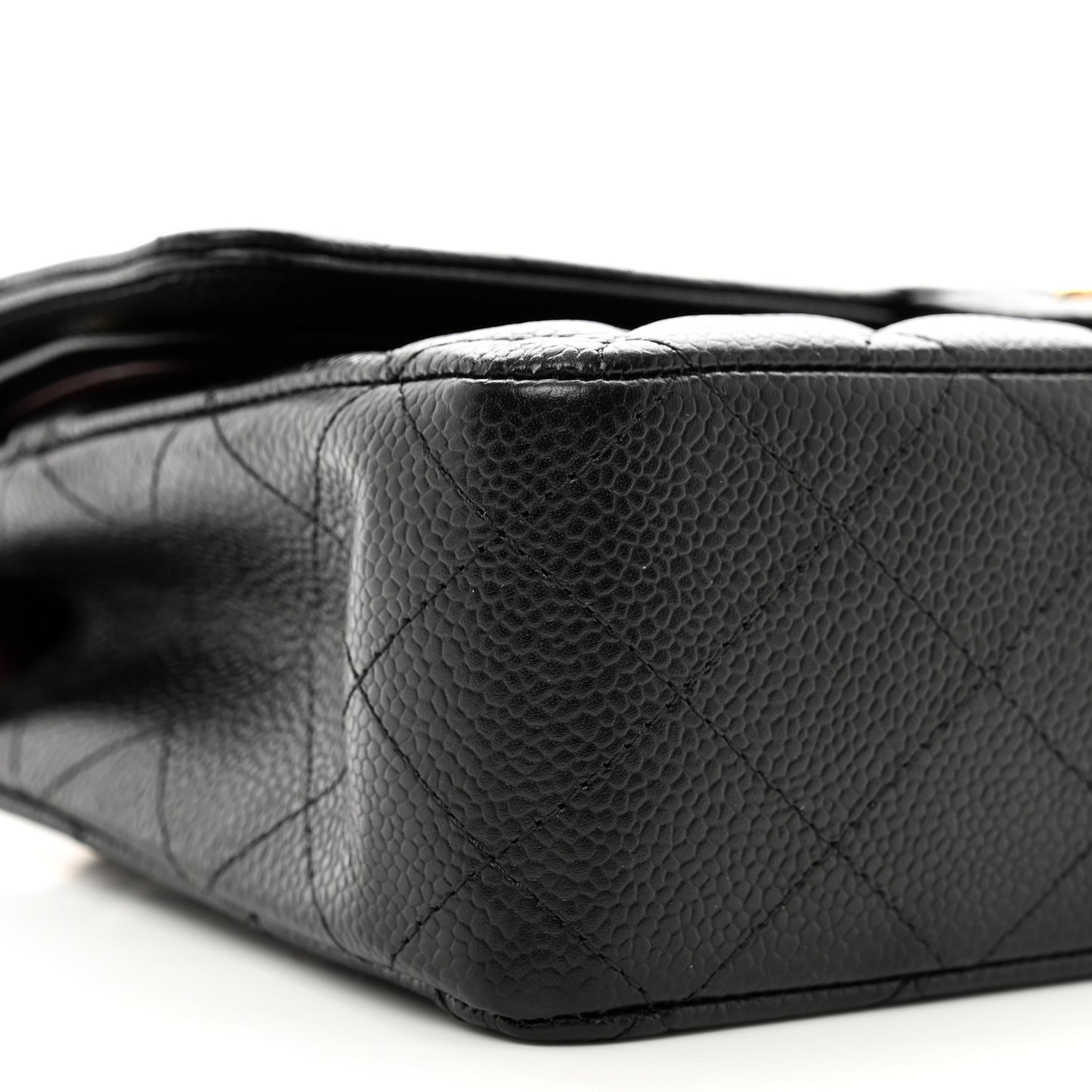 Caviar Quilted Medium Double Flap Black