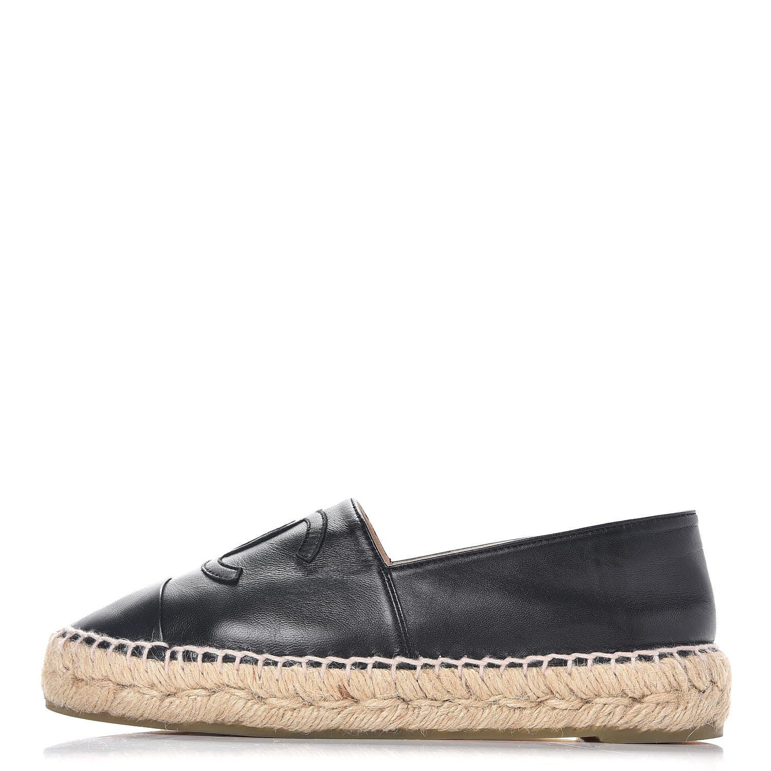Chanel Lambskin CC Espadrilles 35 Black 1 of 9