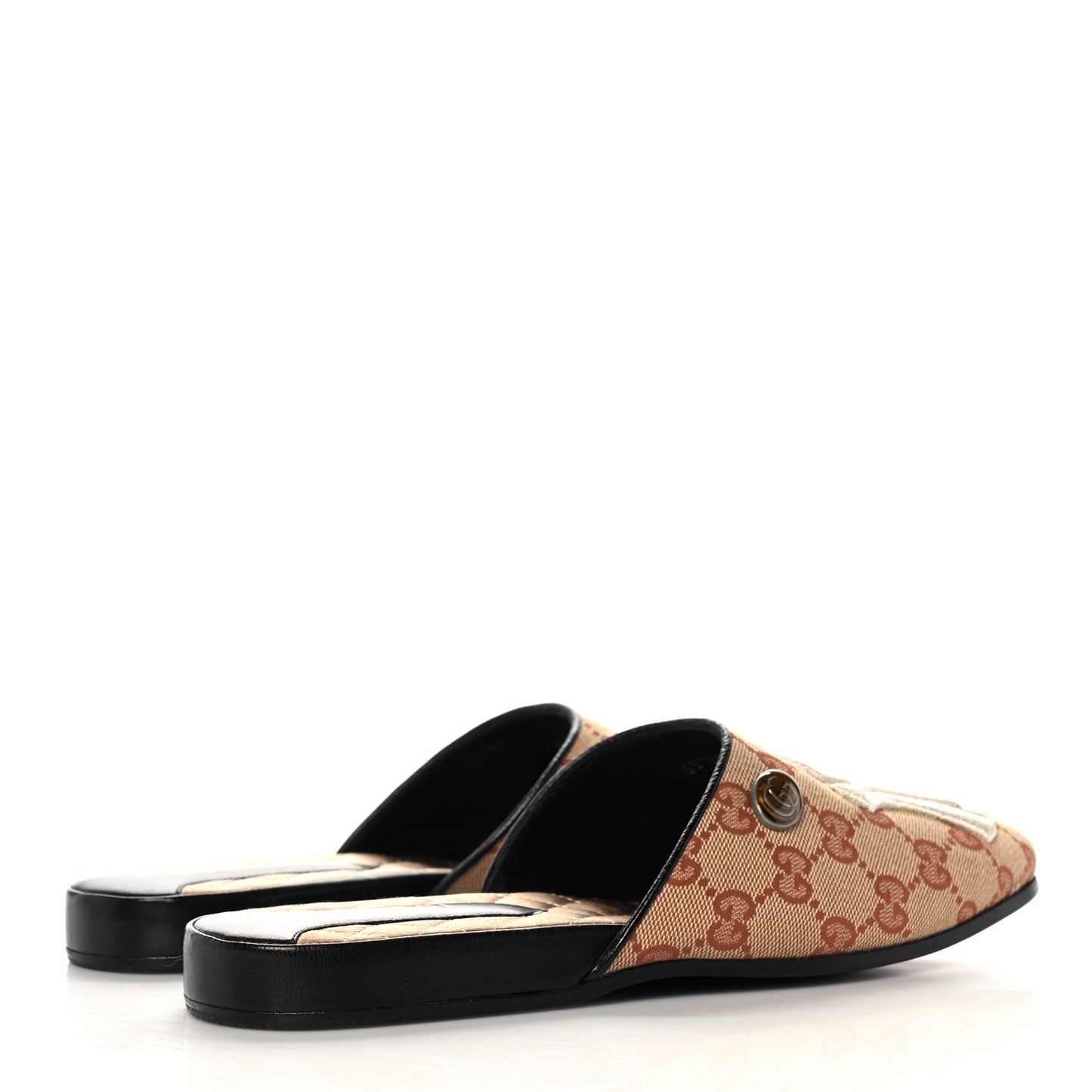 X MLB Monogram NY Yankees Embroidered Womens GG Slippers 37.5 Beige Ruggine