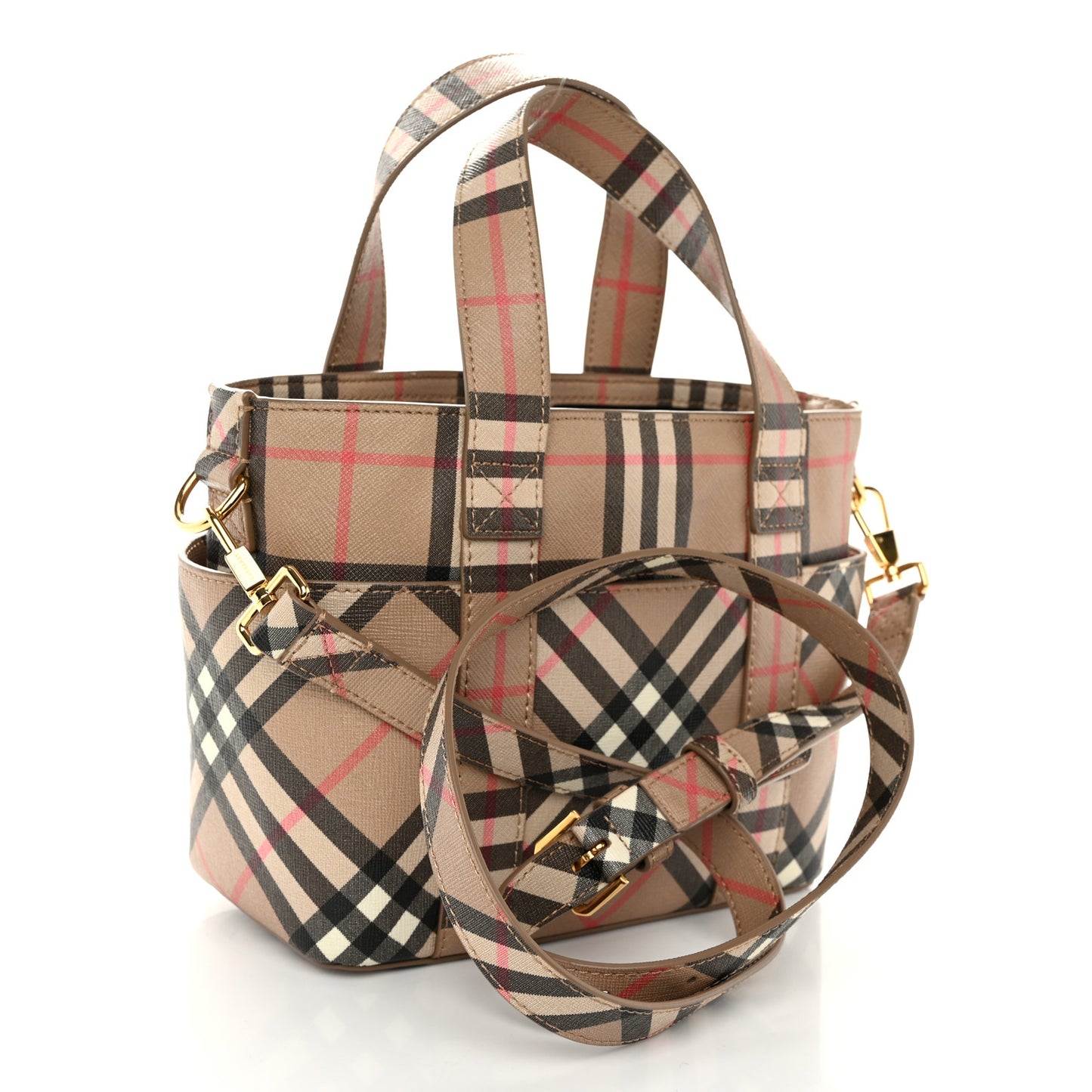 E-Canvas Check Daphne Tote Archive Beige