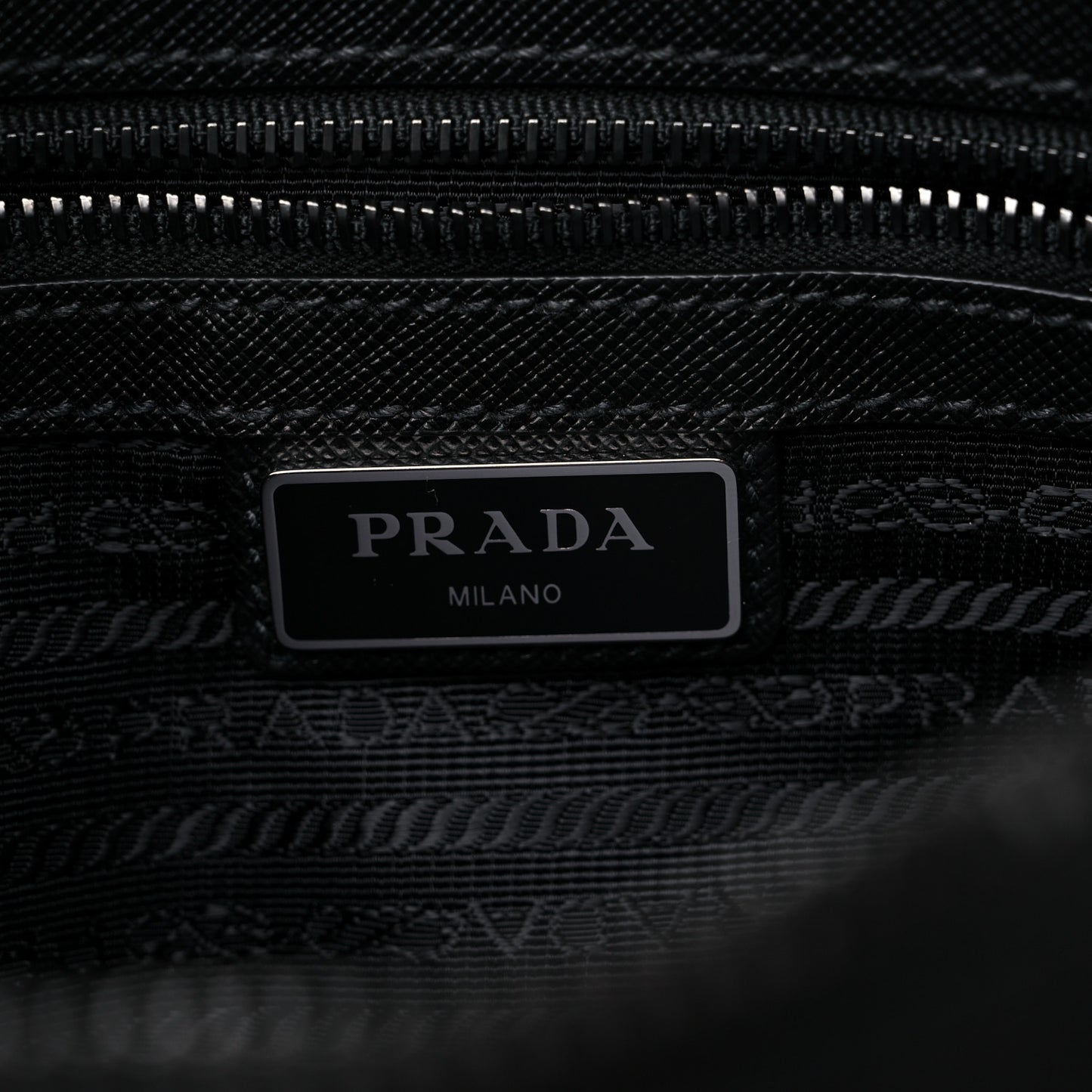 Tessuto Nylon Saffiano Single Snap Buckle Messenger Flap Bag Black