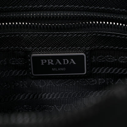 Prada Tessuto Nylon Saffiano Single Snap Buckle Messenger Flap Bag Black 6 of 8