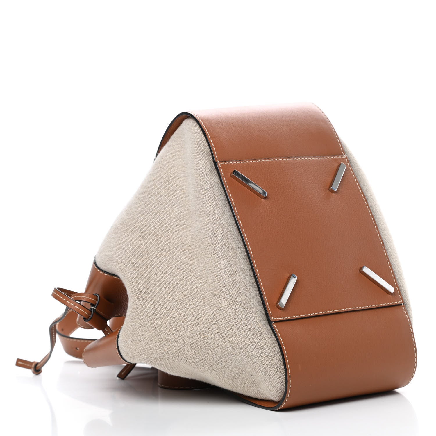 Loewe Calfskin Canvas Medium Hammock Shoulder Bag Natural Tan 4 of 11