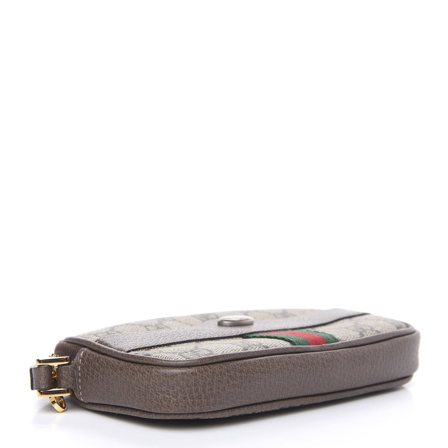 GG Supreme Monogram Ophidia Phone Case Wristlet Brown